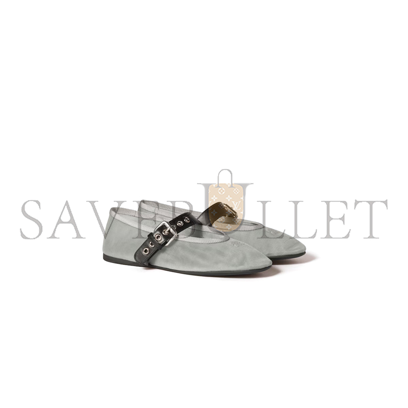 MIU MIU MESH FABRIC BALLERINAS 5F373E